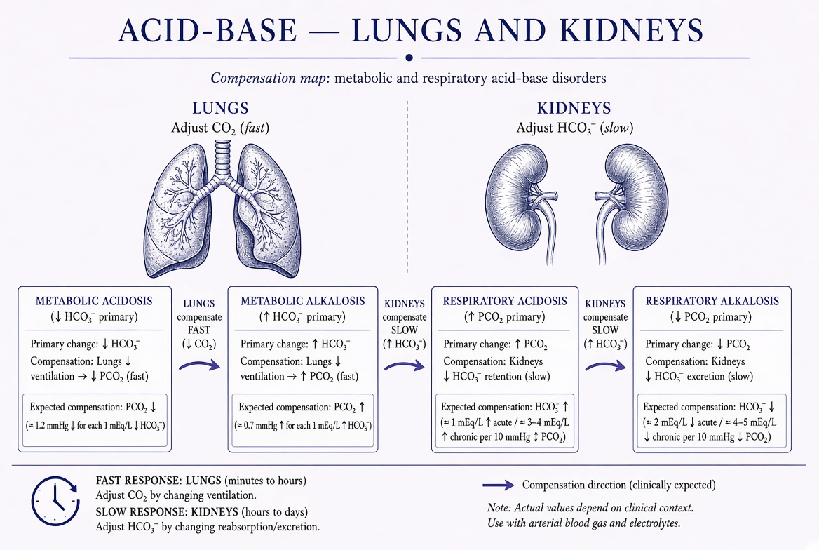 Engraving-style illustration of human lungs and kidneys